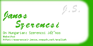 janos szerencsi business card